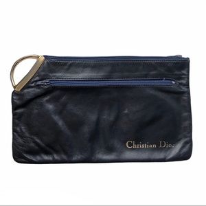 RARE Vintage Dior 70s Leather Clutch / Pouch